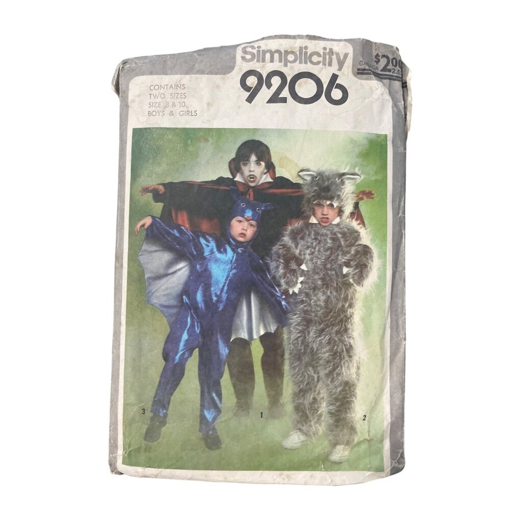 Simplicity Halloween Costume Sewing Pattern Sizes 8 10 Vampire Werewolf Bat CUT